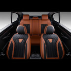 FLORICH Leather Seat Covers, Seat Covers Full Set, Car Seat Protectors 5 Seats,Automotive Seat Covers Fit for Most Cars Trucks-Brown&Black