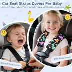 COOLBEBE Car Seat Straps Shoulder Pads for Baby Kids, Super Soft Seat Belt Covers for All Car Seats/Pushchair/Stroller/High Chair, Dinosaur Style, Polyester Material
