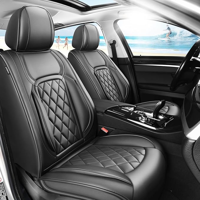 Fit HRV Car Seat Covers Compatible with Honda HRV 2016-2025 2026, Premium Leather Breathable, Wear Resistant, Airbag Compatible, All-Weather Protection & Full Coverage, Full Set Black