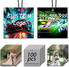 100Pcs Bulk Custom Logo Car Air Freshener, Wholesale Personalized Double Sided Car Air Fresheners, Printed Commercial Logo/Photo with Scented Air Freshener(100 Square)