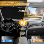 Sunshade Sun Shield for Mercedes-Benz C-Class W205 C250 C300 C400 SLK SLS CLA CLS CL-Class 2008-2023 2024 Window Shade Windshield Cover Sun Visor Protector Car Accessories Block UV Rays Heat