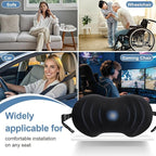 BYMECOST Lumbar Support Pillow for Car, Ergonomic Back Cushion with Strap, Memory Foam Lower Back Support Cushion for Driving, Lumbar Pillow for Pain Relief, for Office Chair, Long Sitting (Black)