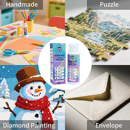 Diamond Painting Sealer, 120ML Clear Glue for Diamond Art, Quick-Drying Adhesive with Glossy Finish, Dustproof & Waterproof Protection, Shine Effect Conserver (4.1 fl oz)