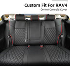 Lolcar Rav4 Seat Covers for Toyota RAV4 2019 2020 2021 2022 2023 2024 2025 LE,XLE,XLE Premium,Limited,Car Seat Cover for Trucks SUV,Leather Seat Cushion Full Set,Faux Leather (Black red Grid)