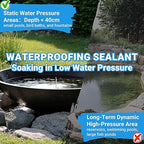 Rubber Liquid Waterproof Sealant, TUFINEIN 53oz/1.5kg Black Quick Drying Multi Surface Foundation Leak Repair - Roof Gutters Basement Sealer Waterproof - Indoor & Outdoor Flexible Rubber Paint