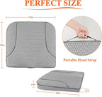 kingphenix Premium Car Seat Cushion, Memory Foam Driver Seat Cushion to Improve Driving View- Coccyx & Lower Back Pain Relief - Seat Cushion for Car, Truck, Office Chair (4D Mesh Gray)