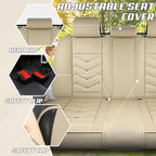 Car Seat Covers Fit for Toyota rav4 2000-2026, Stylish Sport Seat Covers, Waterproof Wear-Resistant Premium Nappa Leather Car Seat Cover.(2 Pcs Front with Pillow/Beige)