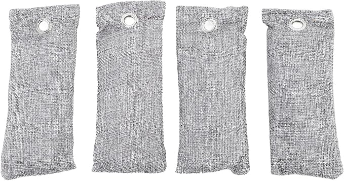 ZJchao 4Pcs Activated Charcoal Bags, Bamboo Charcoal Air Purifying Bags for Home with Odor Absorber and Shoe Deodorizer