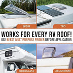 BEEST RV Roof Coating White, 3.5 Gallon Covers up to 175 sqft (2 Coat), Solar Reflective & Waterproof Sealant| Elastomeric Leak Repair Coating, Liquid Rubber RV Roof Sealant for Trailer, Camper & More