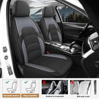 CAROMOP 3D Air Mesh Car Seat Covers Full Set,Breathable and Durable Seat Covers for Cars,Split Bench Compatible,Universal Fit for SUV,Vans,sedans, Trucks, Automotive Interior Covers(5-Seat Black/Grey)