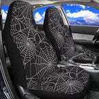 ELEQIN Cobweb Front Car Seat Covers 2pcs, Gothic Automotive Seat Covers Car Accessories Universal Size Fit for Most Cars,SUVs&Trucks&Vans
