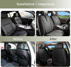 Car Seat Covers Front Pair for Subaru Legacy 1995-2024 2025 2026: Breathable Perforated Leather Seat Cover (Black&Grey)