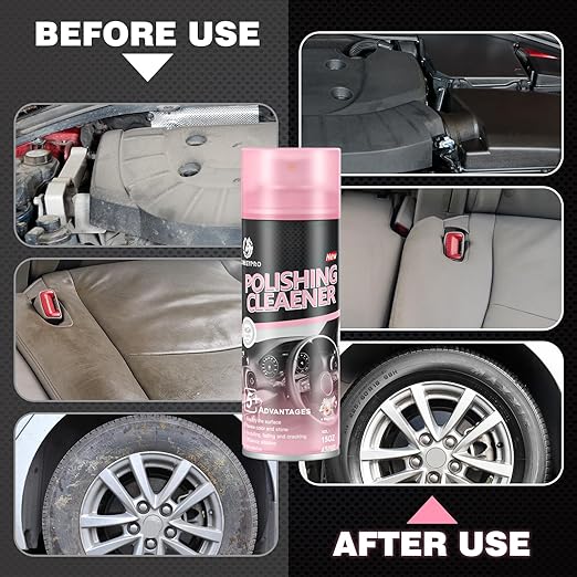 DONKEYPRO Polishing Cleaner, Car Interior Cleaner - Repels Dust & Staining, Restores & Protects Plastic, Vinyl, Leather Seats - UV Guard, Anti-Aging, Interior Detailer Spray with Iron Can(2 x 15oz)