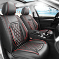 Fit Tucson Car Seat Covers Compatible with Hyundai Tucson 2010-2024 2026, Premium Leather Breathable, Wear Resistant, Airbag Compatible, All-Weather & Full Coverage, Full Set Red Line Black