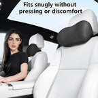 Car Neck Pillow Ergonomic Design Memory Foam Softness Car Headrest Pillow for Neck Support Cushion for Driving, Universal Fit Head Rest Travel Pillow, Fits All Vehicles, Black, 1 Pack