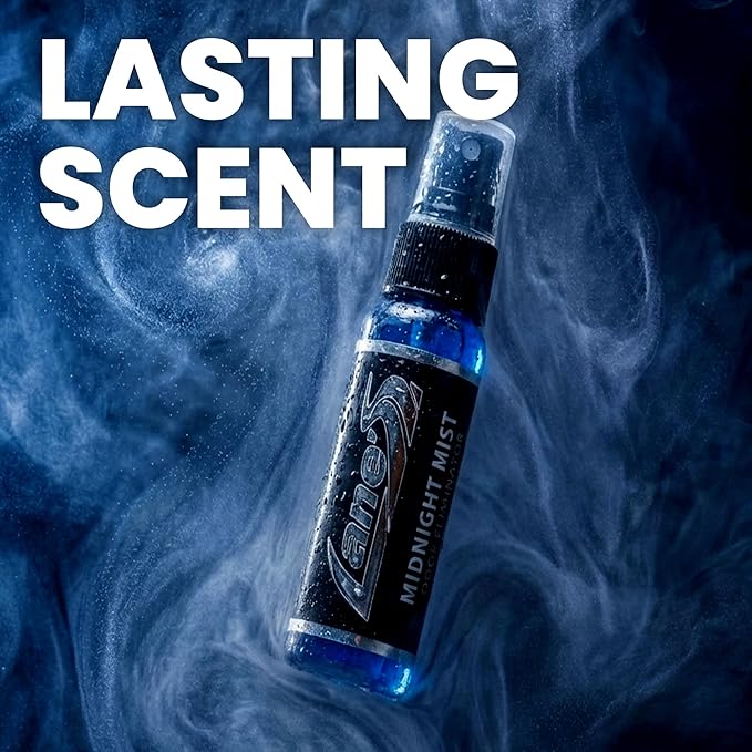 LANE’S Premium Car Air Freshener "Midnight Mist" - 1oz Oil-Based, Long-Lasting Auto Scent Spray - Food, Pet, Odor Smell Deodorizer for Cars, Trucks, SUVs' Interior Leather, Carpet, Upholstery