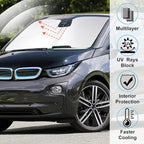 Windshield Sun Shade Custom Fit for 2014-2022 BMW i3 Accessories Foldable Sunshade Sun Blocker Protect Car from Sun Rays & Heat Damage Keep Car Cooler