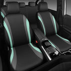 CAR PASS EVA Waterproof Car Seat Covers Full Set, Mint Seat Covers for Cars,Airbag Compatible,Universal Fit Sedans,Vans,SUVs,Trucks (Black and Mint)