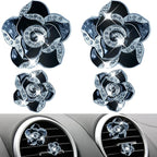 Bling Flower Air Freshener Vent Clips Car Accessories, 4Pcs Rhinestone Flower Sparkly Air Vent Clips for Fresheners Car Decoration, Airs Freshener Vents Clip for Women Gifts