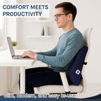 Samsonite Ergonomic Lumbar Support Pillow for Office Chair and Car Seat - Memory Foam Back Support Lumbar Pillow, Premium Cushion Chair Support for Lower Back Pain Relief and Versatile Use (Navy)