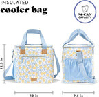 Fit & Fresh, 24-Can Soft Cooler Bag Insulated Leak-Resistant, Portable Soft Cooler, Large Cooler, Soft Sided Cooler Bag, Travel Cooler, Lemon Vines