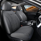 Coverado Car Seat Covers, Car Seat Covers Front Seats, 2-Pack Front Seat Cover, Nappa Leather Waterproof Seat Covers, Car Seat Protectors, Automotive Seat Covers Universal Fit for Most Vehicles Gray