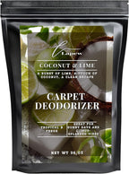 Lapew Coconut & Lime Carpet Deodorizer Powder - Pet Safe Freshener for Vacuuming | Scented Odor Eliminator for Home | 36 oz