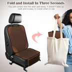 Sinvitron Car Seat Protector for Child Car Seat - Waterproof Non-Slip Leather Mat with 2 Mesh Pockets, Universal Seat Cover for Baby, Pets & Vehicles(2-Pack, Brown)