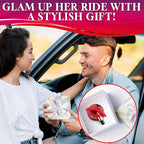 Bling Car Decor Auto Air Vent Clip Charms, Crystal Interior Car Accessory, Auto Decoration Charms, Car Bling Accessories (Red Kiss Lips)