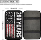 Dreaweet 250 Years American Flag Car Center Console Cover Patriotic Car Accessories Arm Rest Cover Middle Console Cushion Pad Anti-Scratch Universal Armrest Storage Box Mat