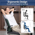 Lumbar Support Pillow for Office Chair, Back Support Pillow with Memory Foam, Relieves Back Pain, Removable Washable Cover & Adjustable Strap, for Car/Gaming Chair,Gift-Dark Green