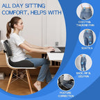 Benazcap Large Memory Foam Seat Cushion Lumbar Support Pillow for Sciatica & Tailbone Pressure Relief Coccyx Pad for Office Chair, Wheelchair, Car, Home, Office, Grey