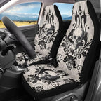 Halloween Skull Car Seat Cover Anti-Slip Back Fabric Haunted House Automobile Front Seat Covers Easy to Install Car Interior Automotive Accessories Suitable for Cars, SUV and Trucks