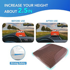 Car Seat Cushion, Comfortable Memory Foam Seat Pillow for Driving, Sciatica-Back Pain Relief, Cushion for Car-Truck, Office, Wheelchair - Brown