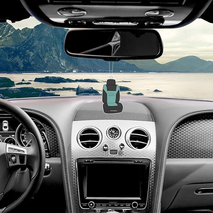 FH Group Car Hanging Air Freshener-Mini Seat Cover Design, Hudson Mist Scent- Long lasting for Auto, Home or Office-3 Pieces
