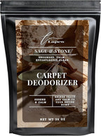 Lapew Sage & Stone Carpet Deodorizer Powder - Pet Safe Freshener for Vacuuming | Scented Odor Eliminator for Home | 36 oz