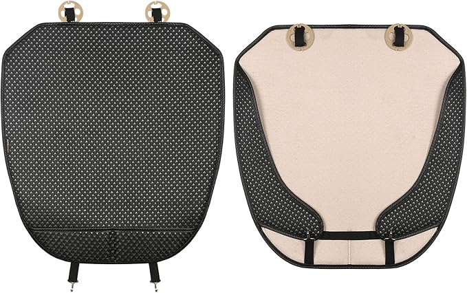 Auto Newer 2 PCS Breathable Universal Four Seasons Car Seat Covers，Luxury Car Seat Cushion，Protectors for Front Seat Bottoms,Compatible with 95% Vehicles， Fit for Cars Truck SUV or Vans(Black+Grey)