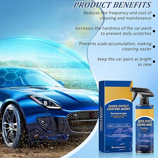 2pcs Car Coating Spray, Quick Effect Coating Agent, 2025 New Quickly Coat Car Wax, Car Scratch Wax Polish Spray Waterless Wash, Easy to Use
