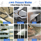 Pressure Washer, Power Washer with 4 Quick Connect Nozzles 1 Foam Cannon, High Pressure Cleaning Machine for Cars/Fences/Driveways/Patios/Farms/Home Cleaning