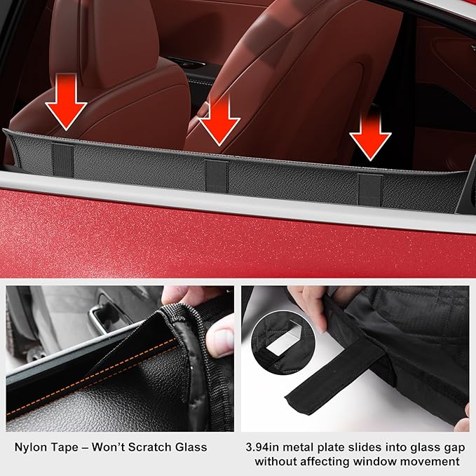 Dog Car Door Protector – 20% Larger Design for Sedans, Family Cars and Small SUVS, 2 Packs Thickened PU Material Waterproof Door Panel Covers, Protects Doors from Dog Scratching