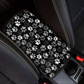 Dreaweet White Dog Paw Print Center Console Cover Cute Car Accessories for Women Soft Comfy Armrest Cover for Car Center Console Universal Arm Rest Cover for Car Truck SUV Sedan