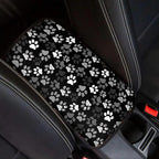 Dreaweet White Dog Paw Print Center Console Cover Cute Car Accessories for Women Soft Comfy Armrest Cover for Car Center Console Universal Arm Rest Cover for Car Truck SUV Sedan