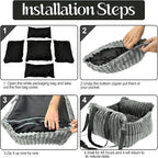 Dog Car Booster Seat, for Small Dogs Under 30 lbs, Detachable Washable Travel Bed with Storage Pockets and Safety Belt (Grey, Medium)