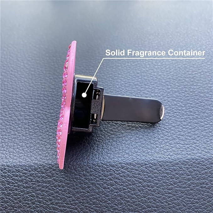 2 Pieces Bling Sexy Lip Air Vent Clips Rhinestone Lipstick Car Air Freshener Clip Crystal Car Air Outlet Decorations Charm Car Inter Decor Accessories for Girls Women