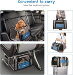 BurgeonNest Cat Carriers for Small Cats Under 15, Medium Puppy Under 25 lbs Large Pet 20 lbs Soft Sided Pet Carrier with Unique Side Bag (Medium, Grey)