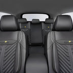 PU Leather Car Seat Covers Full Set – Waterproof seat Cover for Cars，3D Foam Support Automotive seat Covers ，Airbag Compatible, Universal Fit for Cars SUVs Trucks Sedans（Black）