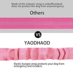 YAOHDAO Dog Seat Belt Harness for Car, Restraint Adjustable with Elastic Bungee Buffer Headrest for Vehicle, 360 Degree Swivel Nylon Pet Safety Seat Belts Heavy Duty Car Harness for Dogs (Pink)