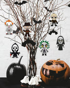 Car Air Freshener Hanging, 6Pcs Horror Figures Halloween Tree Decorations, Horror Movie Gifts, Halloween Air Freshener Car Decor, Scented Rearview Mirror Pendant, Halloween Gifts for Men Women