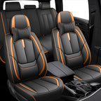 Fit for 98% of Mercedes Benz Car Seat Covers with Headrests, Premium Nappa Leather Seat Cover, Fully Wrapped Protect Modern Style Seat Cover (5-Seat Luxury, Black & Orange)