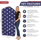 Autoamerics 1-Piece Windshield Sun Shade American Stars Flag USA Patriotic Design - Foldable Car Front Window Sunshade for Sedans SUV Truck - Blocks Max UV Rays and Keeps Your Vehicle Cool - Medium